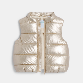 معطف مزين بالريش بدون أكمام بلون قزحي للفتيات الصغيرات